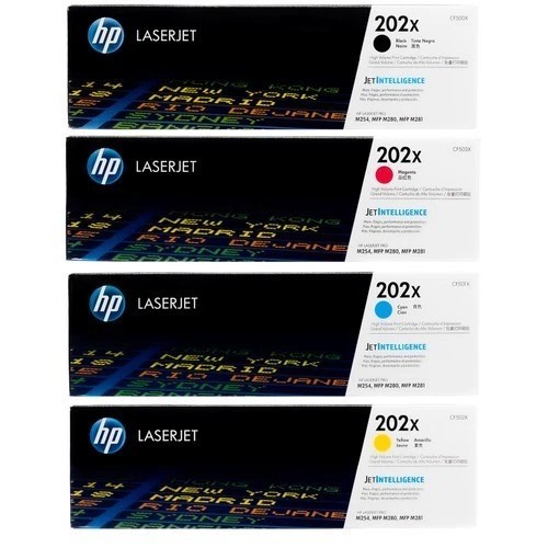 HP 202X Genuine High Yield Toner Set CF500X-CF503X Black Cyan Magenta Yellow