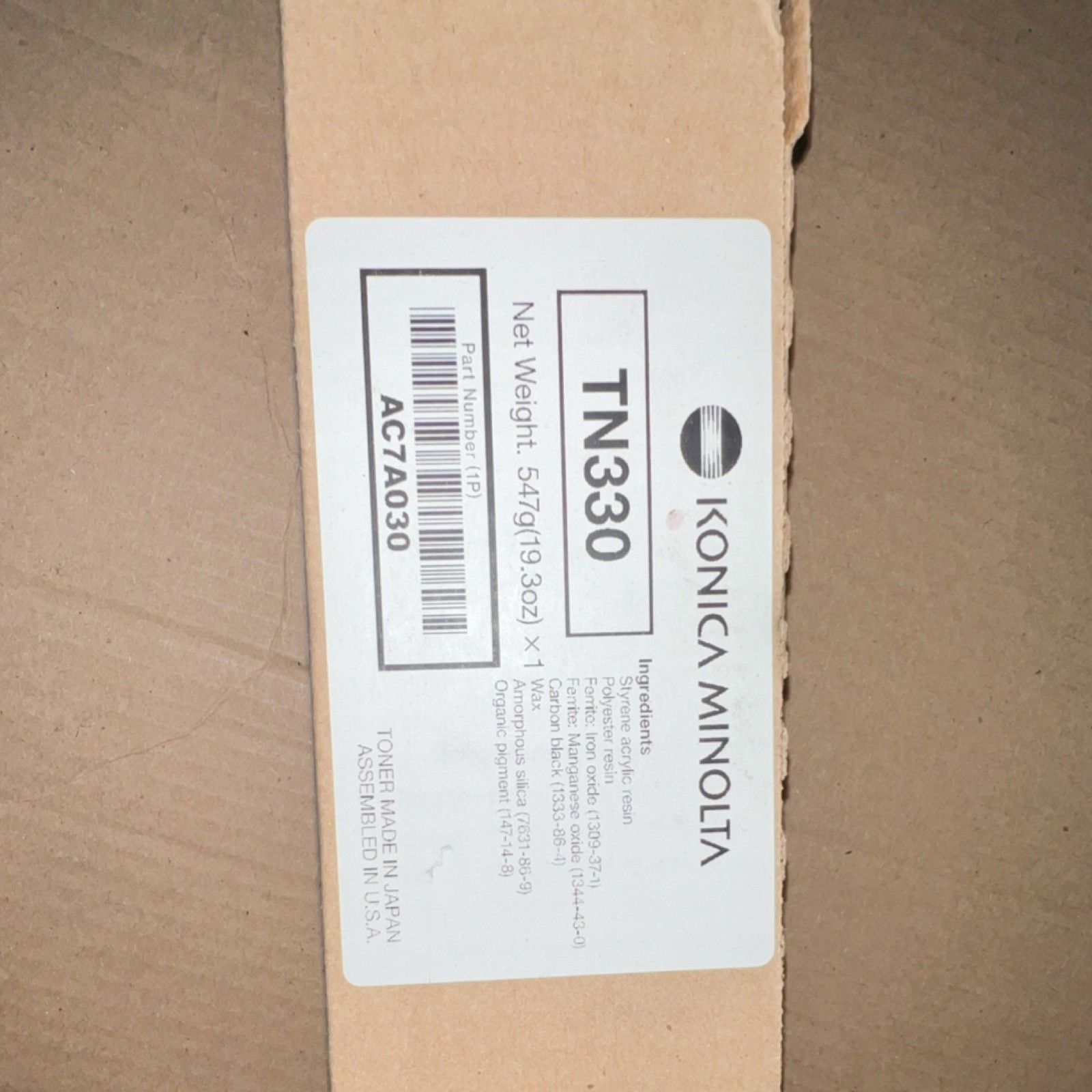 Konica Minolta TN330 Copier Toner Cartridge AC7A030 for Konica Minolta Copier