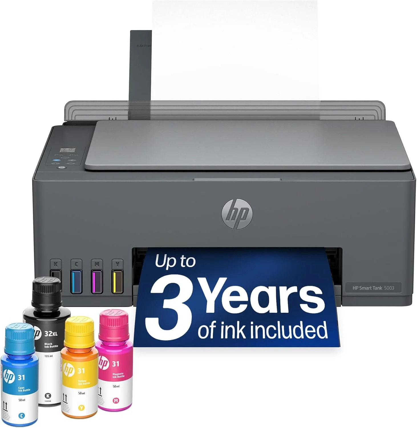 HP Smart Tank 5003 Wireless All-in-One Ink Tank Printer, Scanner, Copier with up