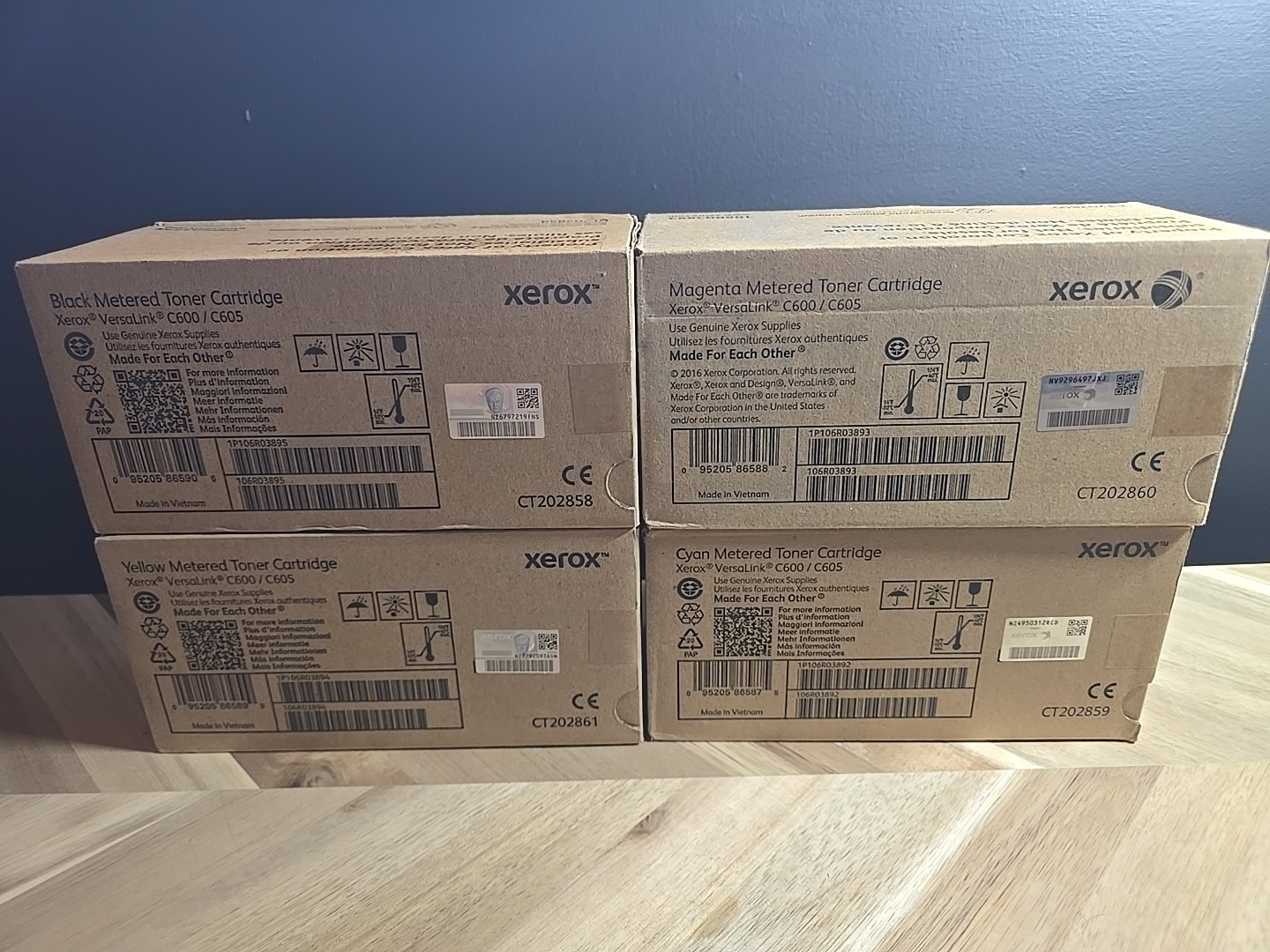Xerox Color Toners CYMK 106R03892-3893-3894-3895 Full Set New / Sealed