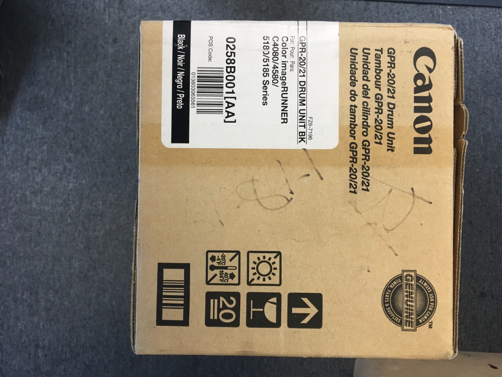 Genuine Canon 0258B001AA (GPR-20/21) Black Drum Unit OEM old stock