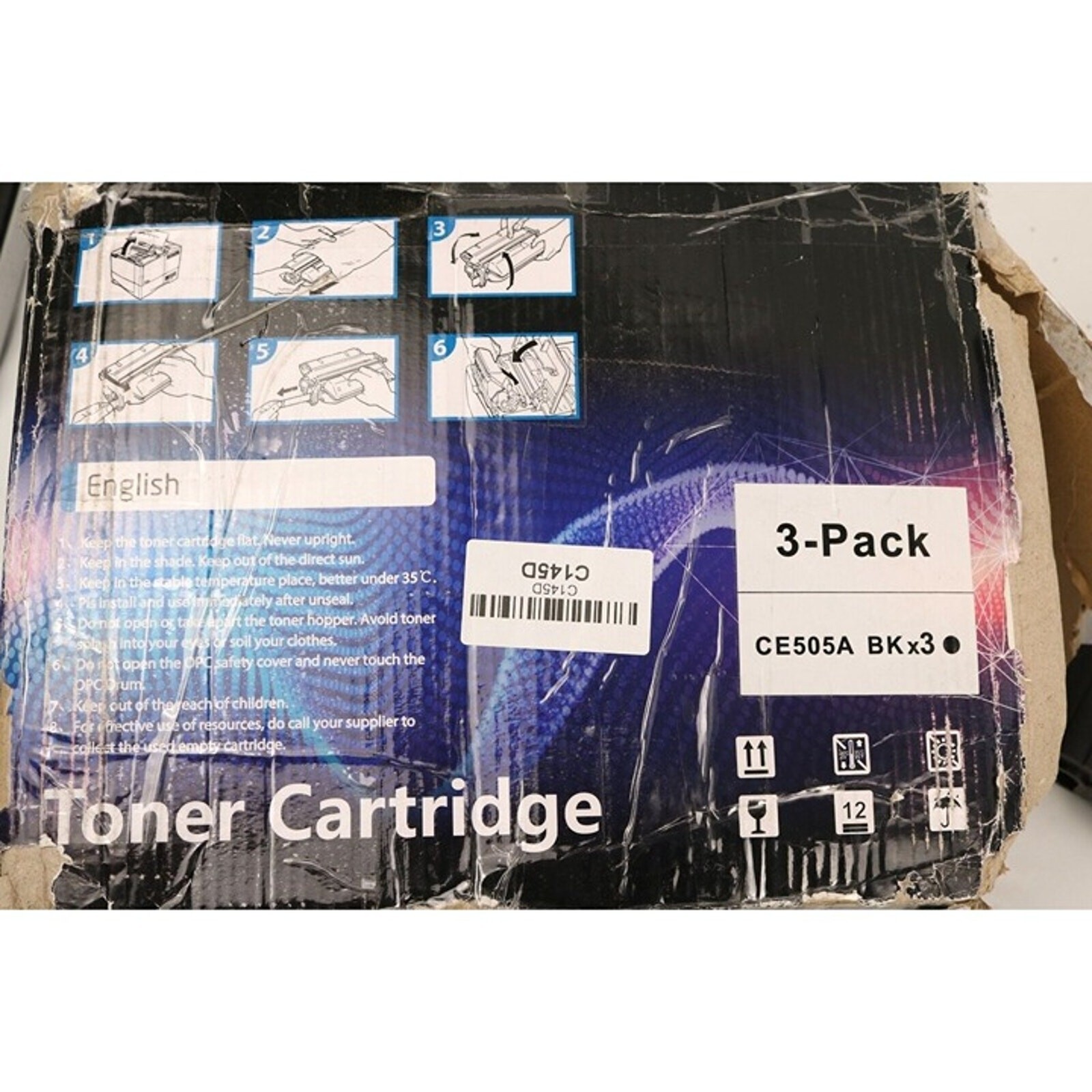 3pk Black CE505A/H-505A/280A Toner Cartridge for HP 05A P2035N