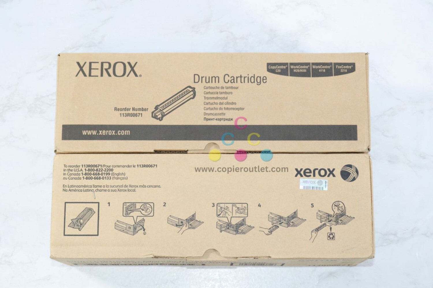 2 New OEM Xerox WorkCentre 4118, M20, C20 Black Drum Unit 113R00671 (113R671)