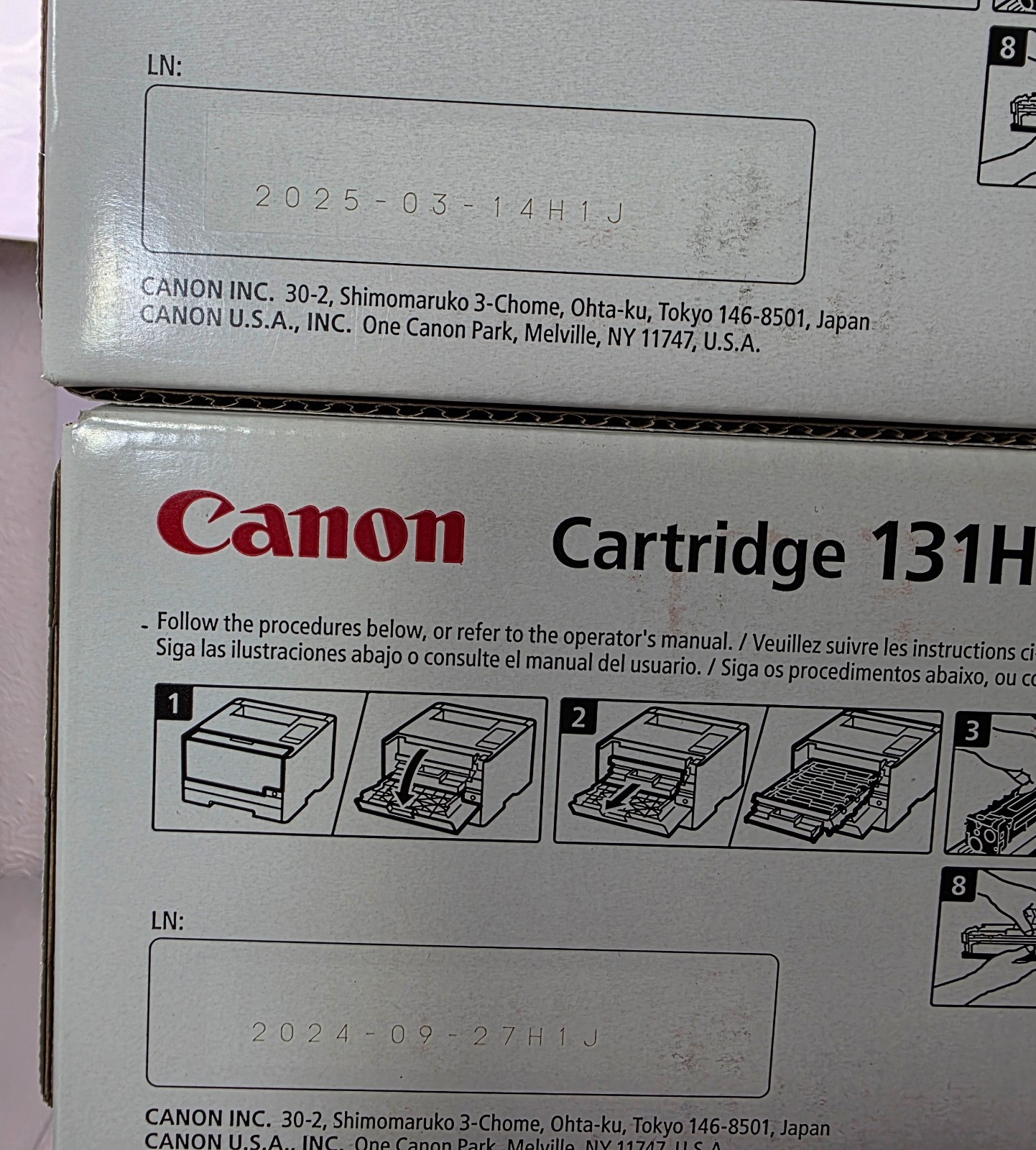 CANON Color Bundle (2) 131H BLACK+ (1) 131 CYAN + (2) YELLOW TONER CARTRIDGE SET