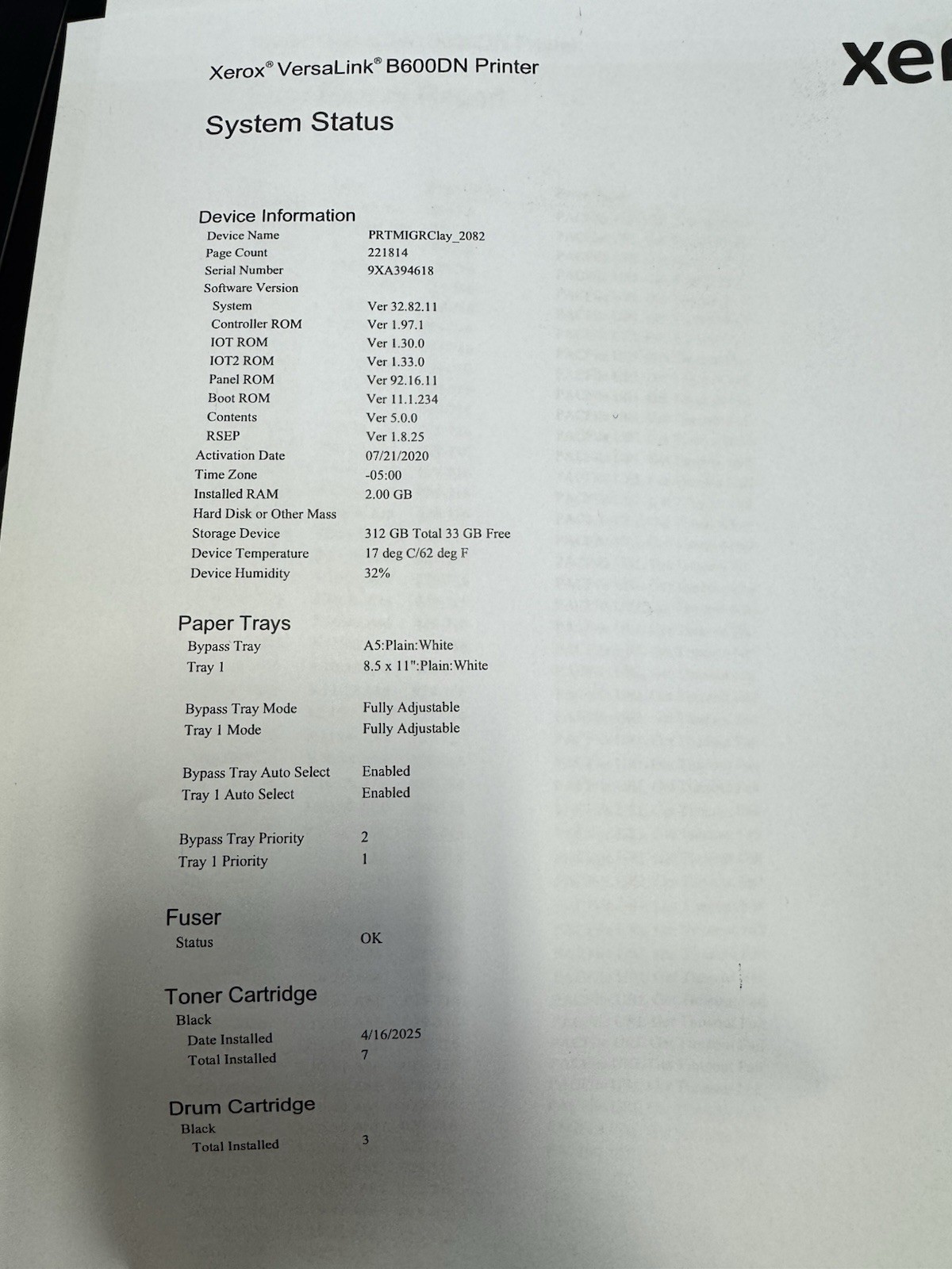 Xerox VersaLink B600DN Black & White Printer