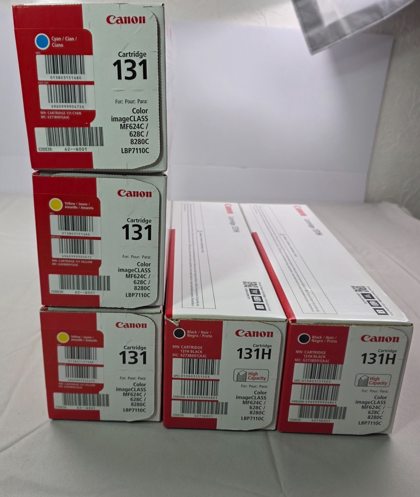 CANON Color Bundle (2) 131H BLACK+ (1) 131 CYAN + (2) YELLOW TONER CARTRIDGE SET