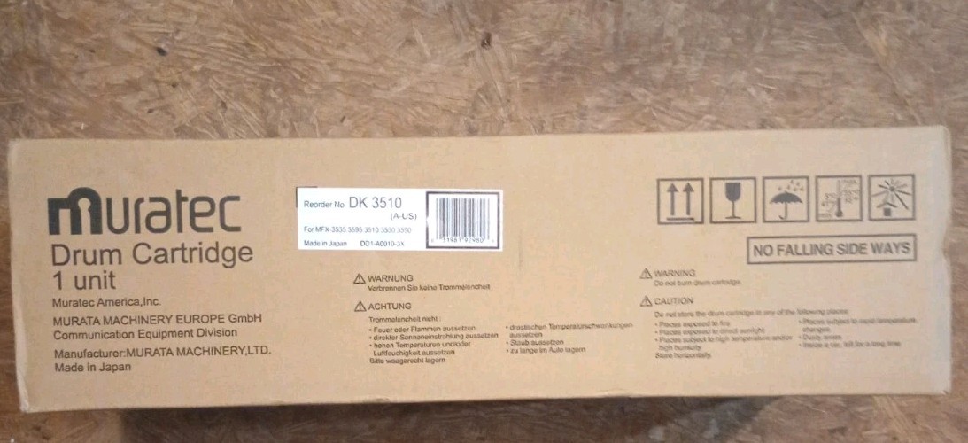 Muratec DK3510_25 Black Drum Unit 60K Yield MFX-3510 MFX-3530 New