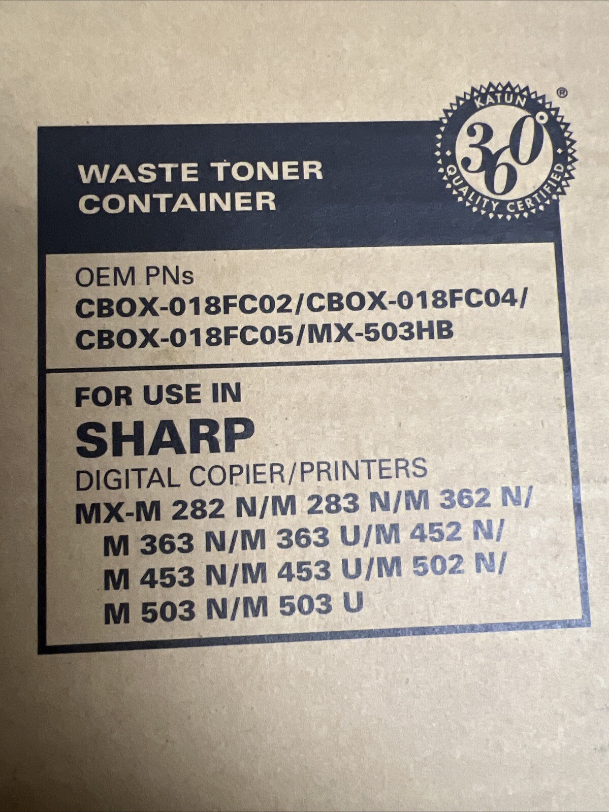Katun Waste Toner Collection Container MX-503HB, CBOX-0187FC02, PN 37872