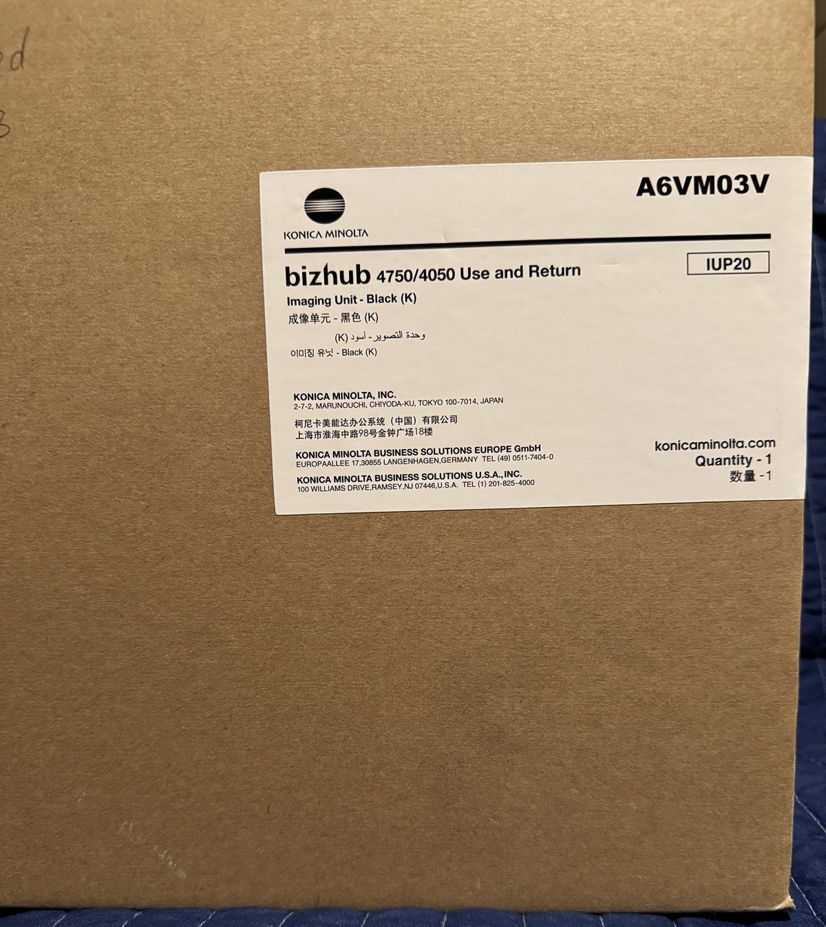 Konica Minolta A6VM03V IUP20 Drum Unit for Bizhub 4050 4750 Black Cartridge