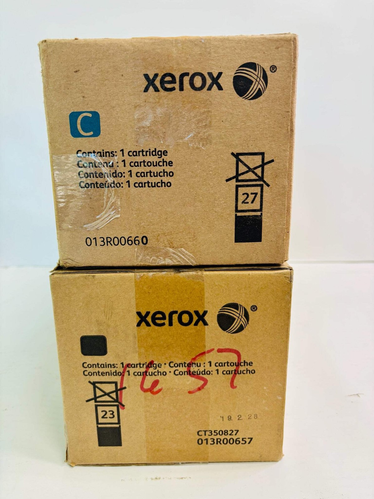2 Genuine Xerox WorkCentre 7120, 7125 Cyan & Black Drum Unit 013R00657, 013R0066