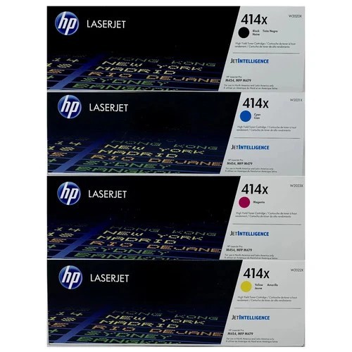 HP 414X High Yield Toner Set Black Cyan Magenta Yellow Genuine OEM W2020X-23X