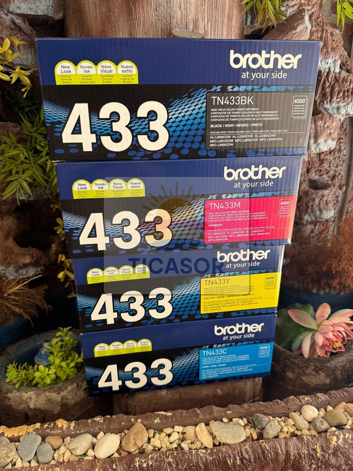 Brother TN433 High Yield Black Yellow Cyan Magenta Cartridge Set 4 Color