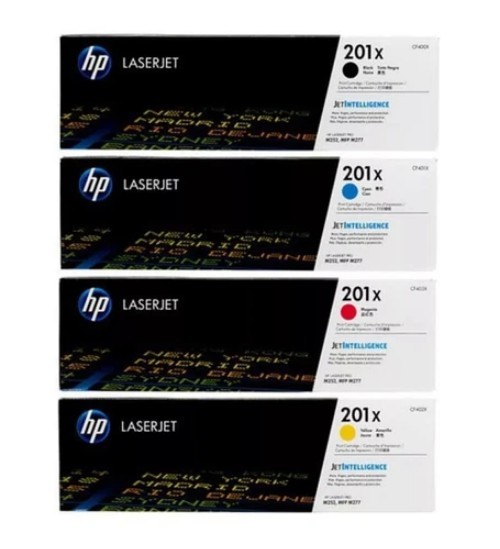 HP 201X Genuine OEM High Yield Toner Set CF400X CF401X CF402X CF403X CMYK