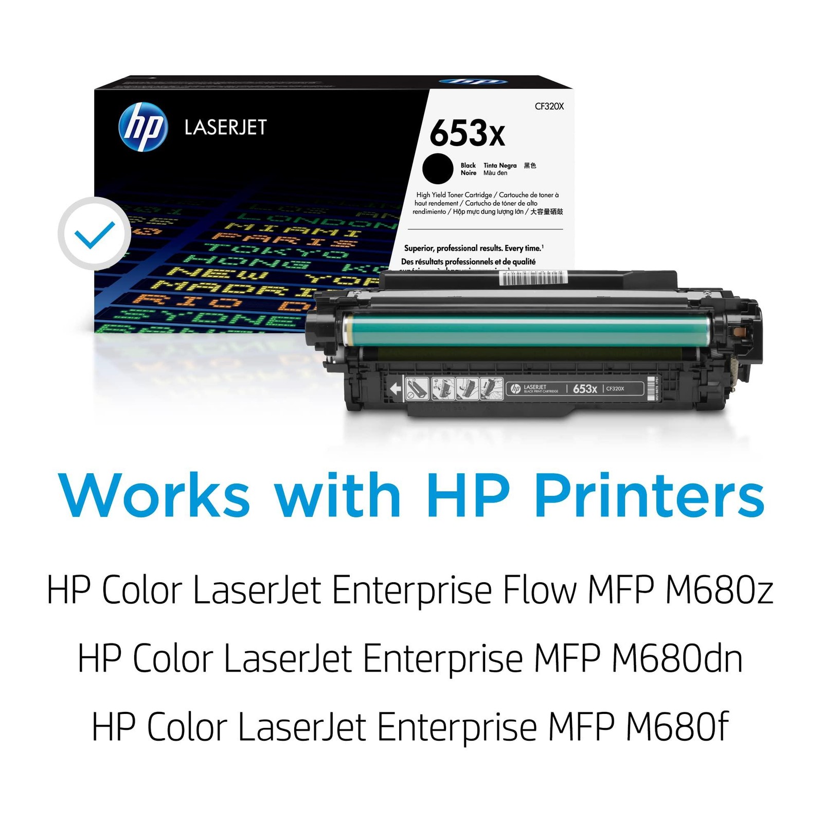HP 653X Black High-Yield Toner Cartridge | Works Color Laserjet Enterprise MFP M