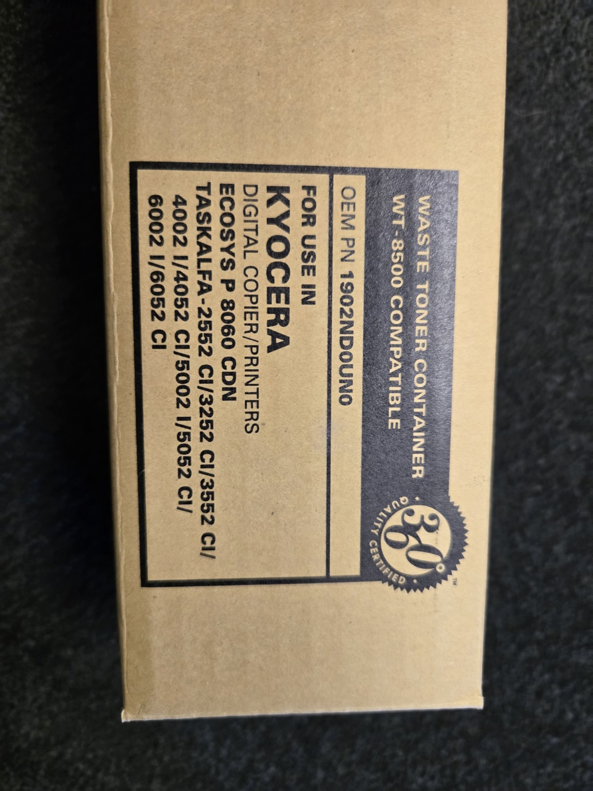 Katun WT-8500 Waste Toner Container for Kyocera Copiers MPN 1902ND0UN0