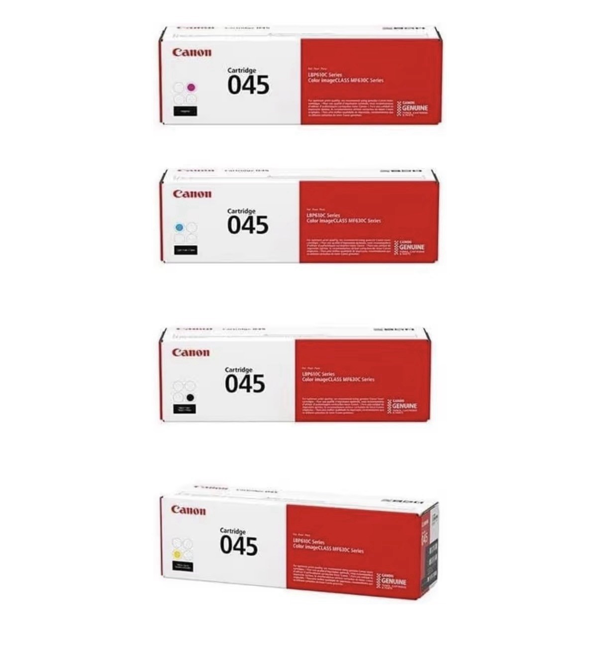 Original Canon 045 Toner Set 4-Pack Black & Color Cartridge