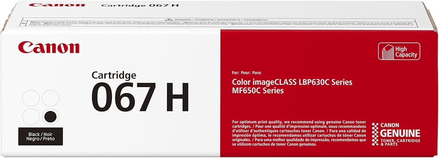 Genuine Canon 067H High Yield Toner Cartridge Set (Black, Cyan, Magenta, Yellow)