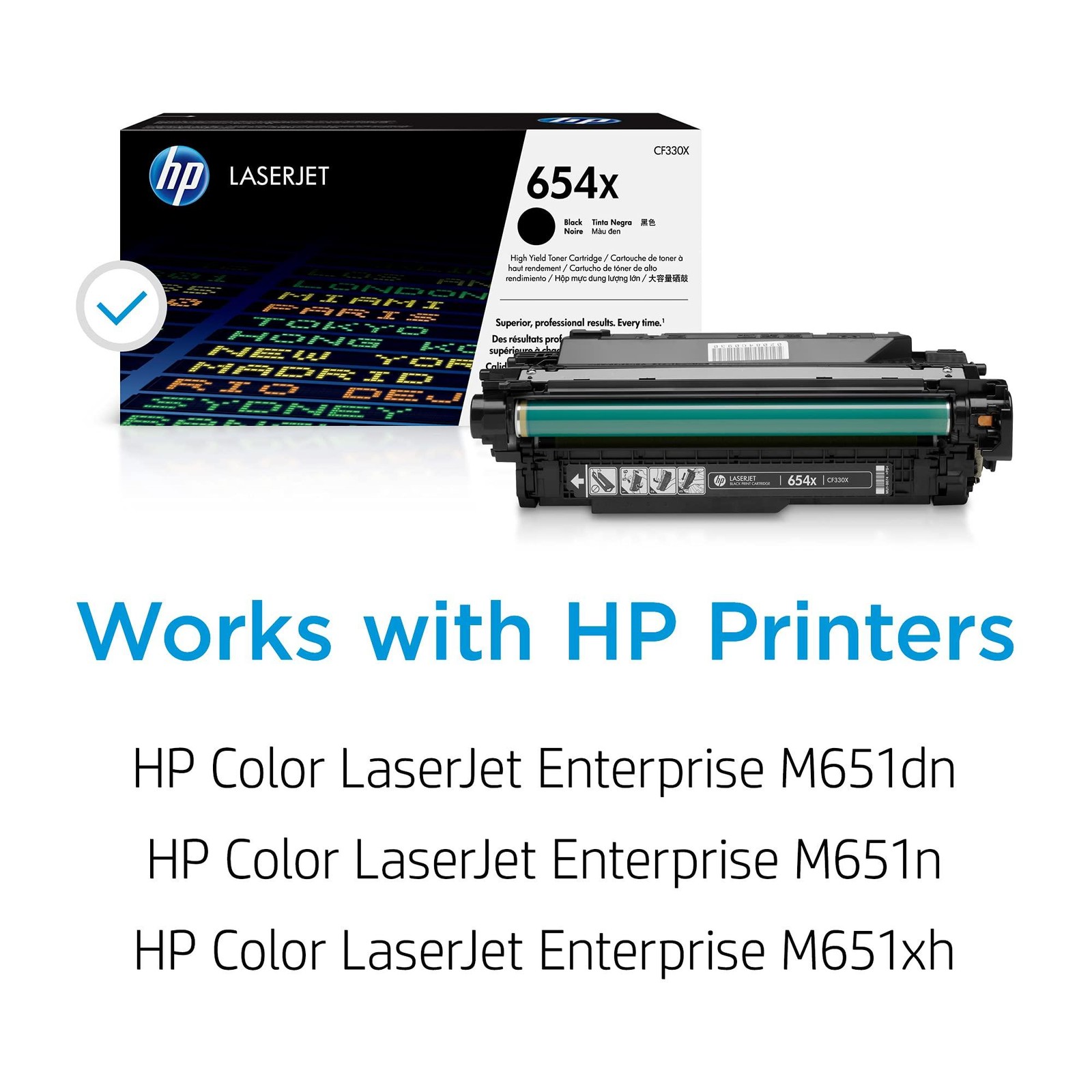 HP 654X Black High-Yield Toner Cartridge | Works Color Laserjet Enterprise M651
