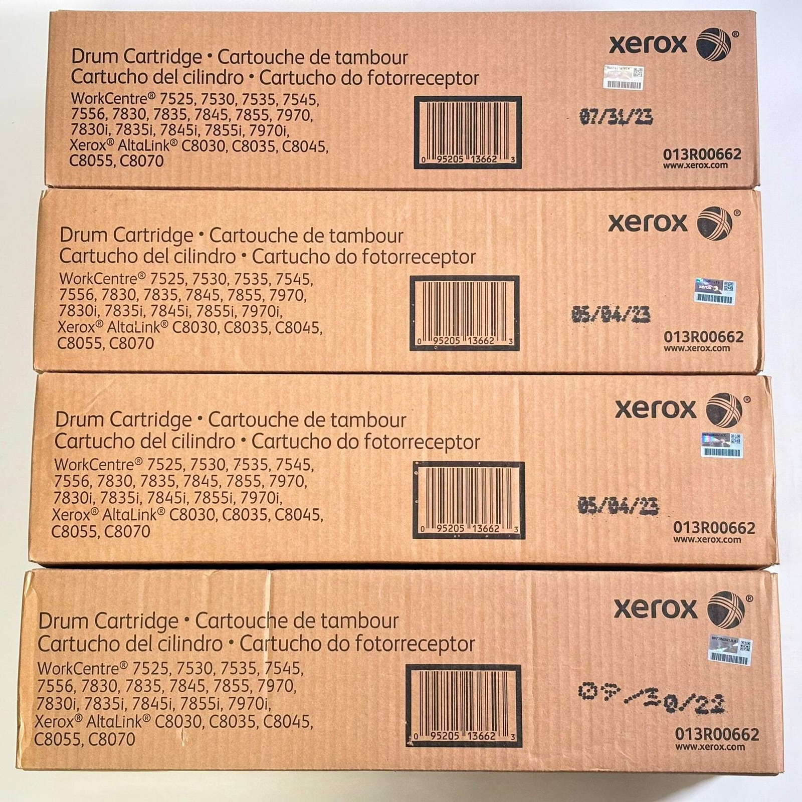 Genuine Xerox 013R00662 7545,7830,7855i,7970 Altalink C8030,C8070 Drums 4 Pack