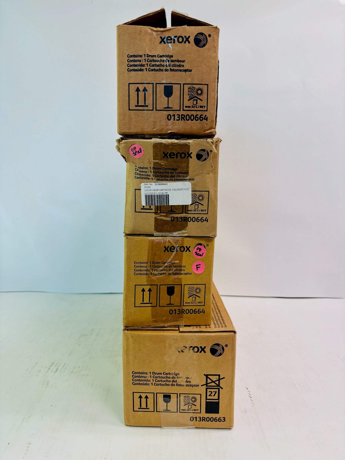 4 Open Genuine Xerox Color 550,560,570 Color & Black Drum 0013R00663,0013R00664