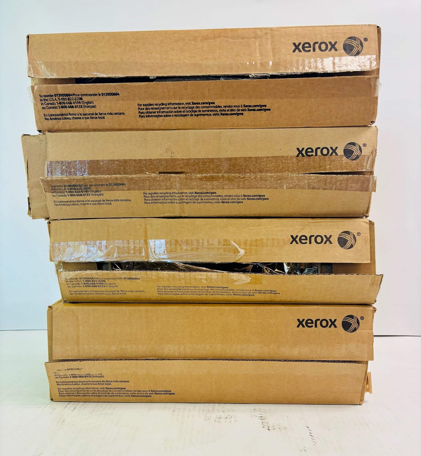 4 Open Genuine Xerox Color 550,560,570 Color & Black Drum 0013R00663,0013R00664