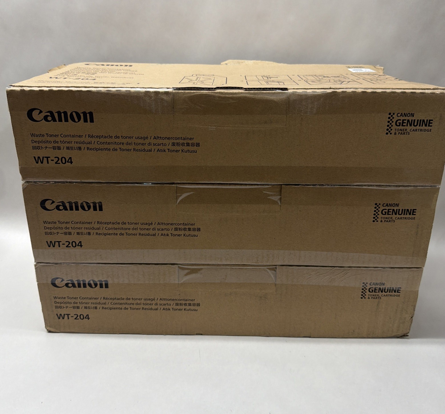 3 Genuine Canon iR ADVANCE C7055 C7065 C7260 Waste Toner Container WT-204, WT204