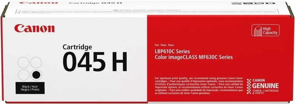 Original Canon 045H Toner Set 4-Pack (High Yield) Black & Color Cartridge