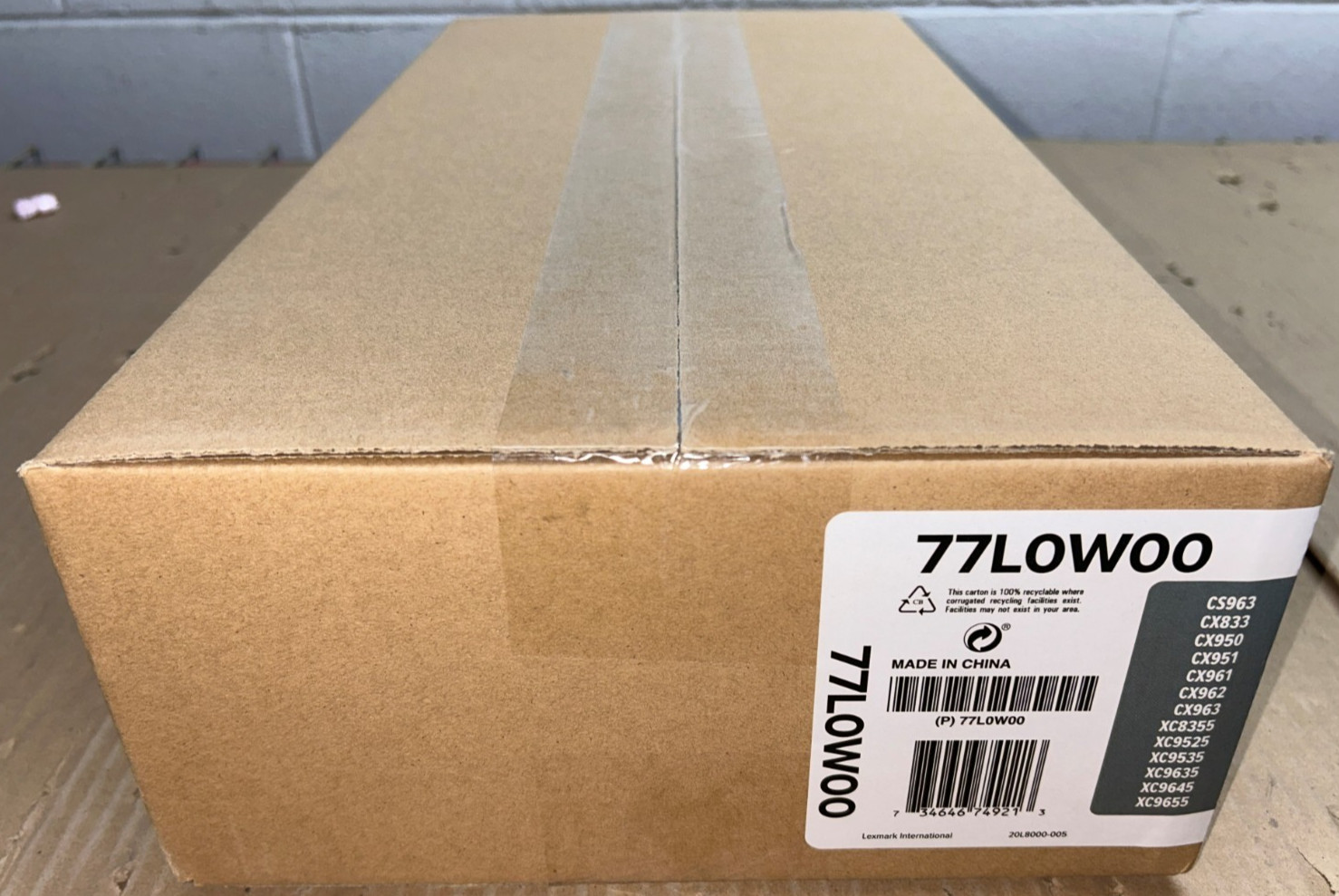 Genuine Lexmark 77L0W00 Waste Toner Container for CS963, CX950, 951, 961, 962