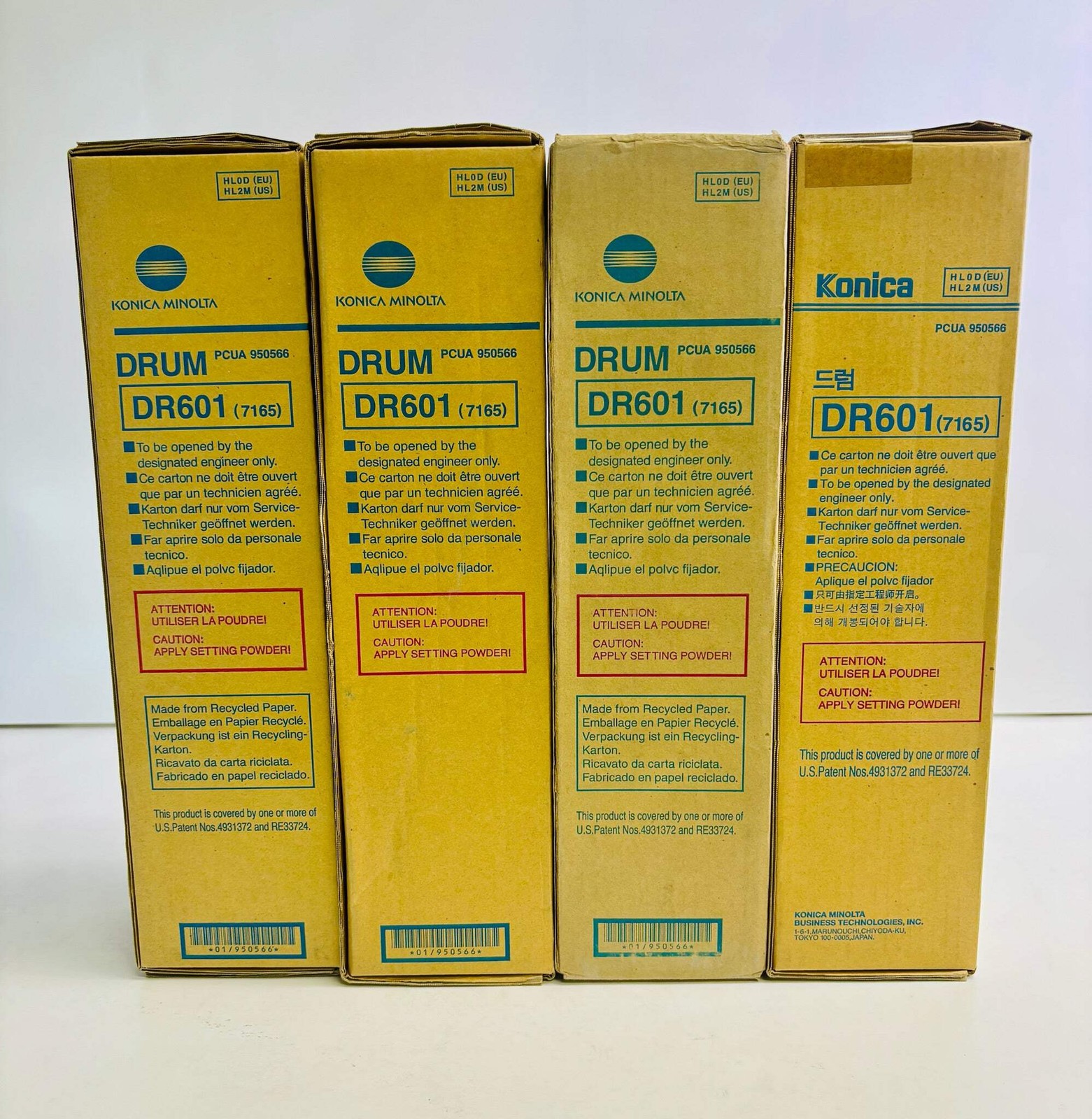 4 OEM Konica Minolta 7155,7165 Black Drum Unit PHC DR601 950566 HC2M