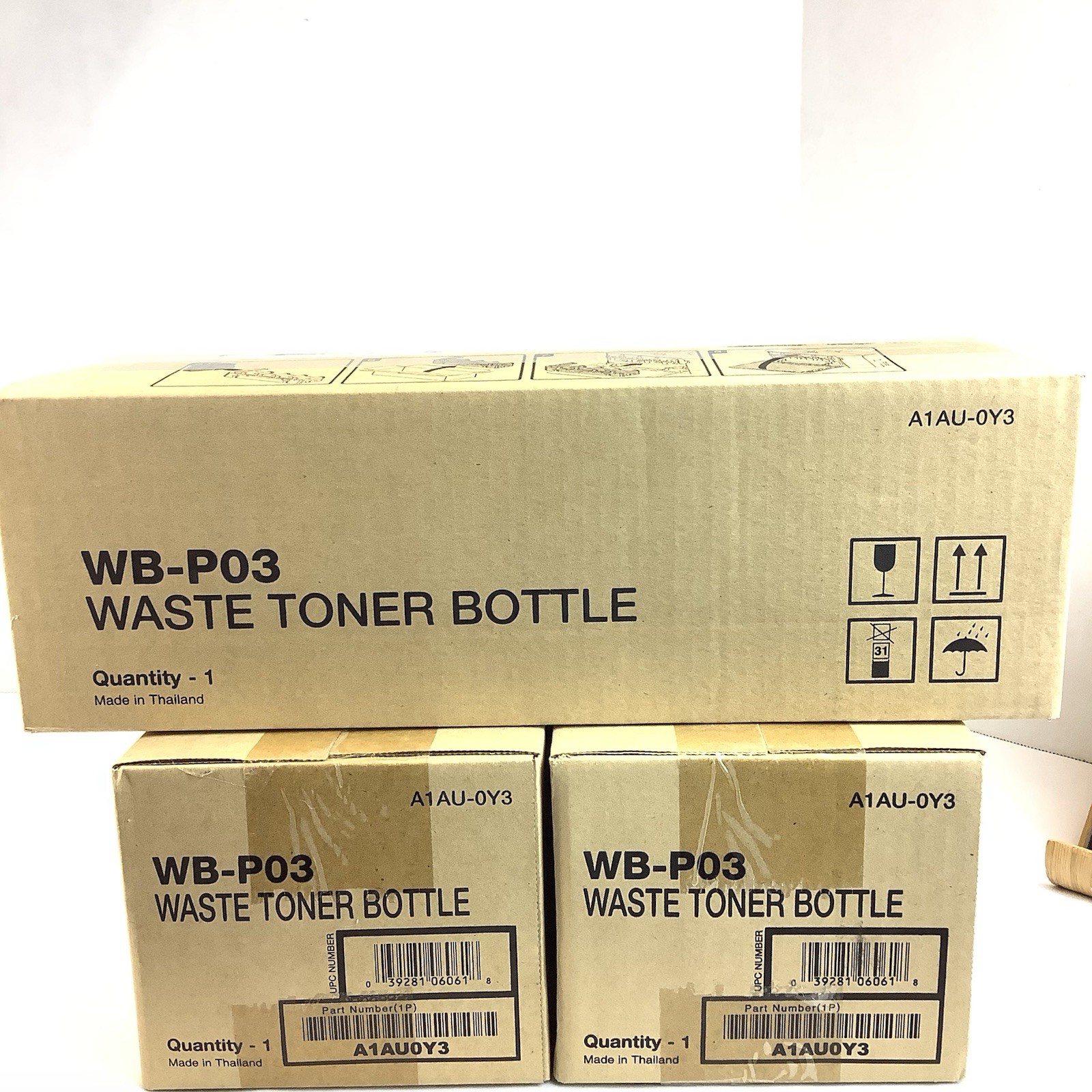 Konica Minolta WB-PO3 Waste Toner Bottle Lot Of 3 A1AU-0Y3 Waste Container New