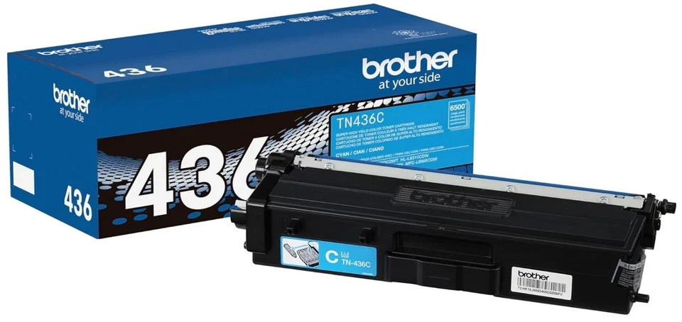 Original Brother TN436 Super High Yield Toner Cartridge Set 4-Pack (BCMY)