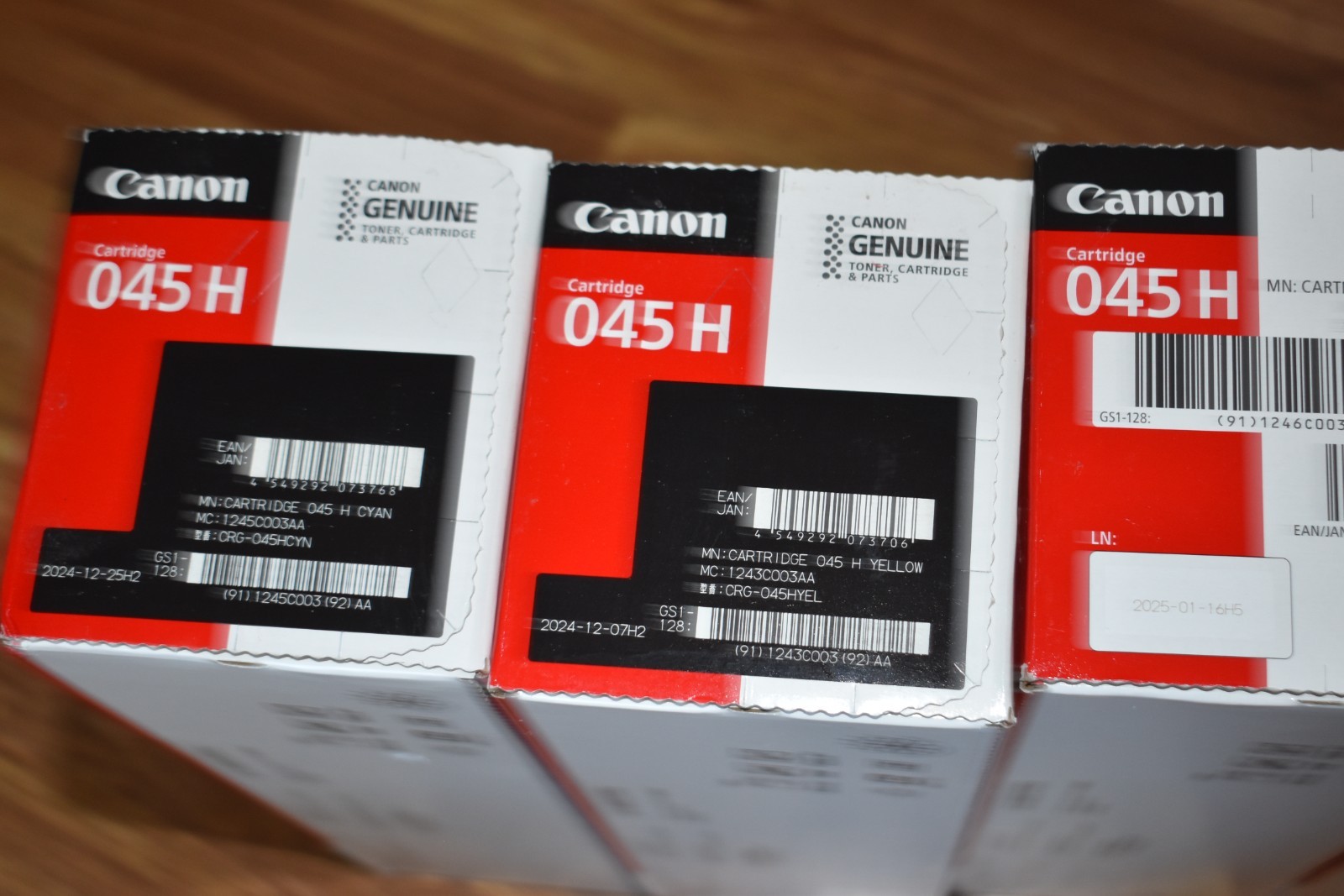 New Genuine Canon 045H (Black/C/M/Y) 4 Color Toner Set LBP612/MF632/634
