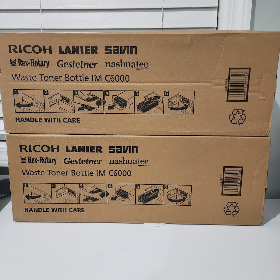 Ricoh 418425 Waste Toner Bottle IM C6000 Genuine New OEM Boxed lot of 2