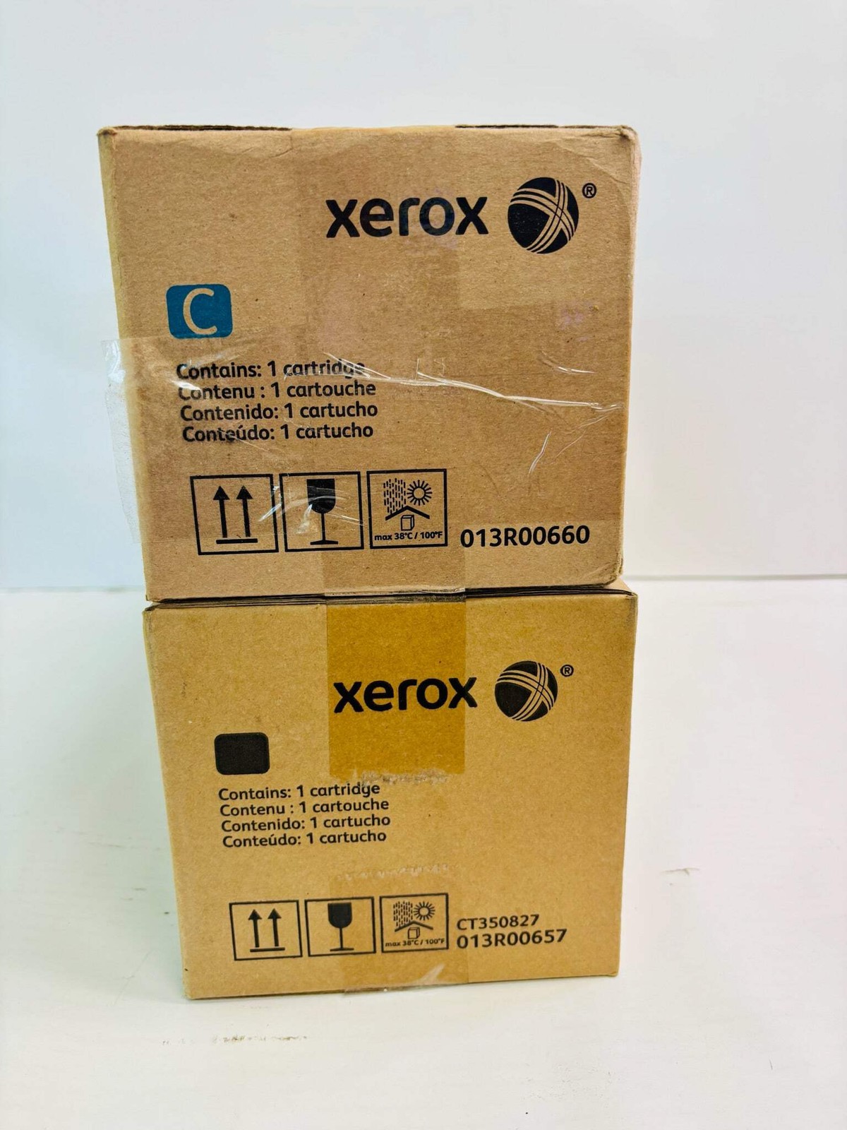 2 Genuine Xerox WorkCentre 7120, 7125 Cyan & Black Drum Unit 013R00657, 013R0066