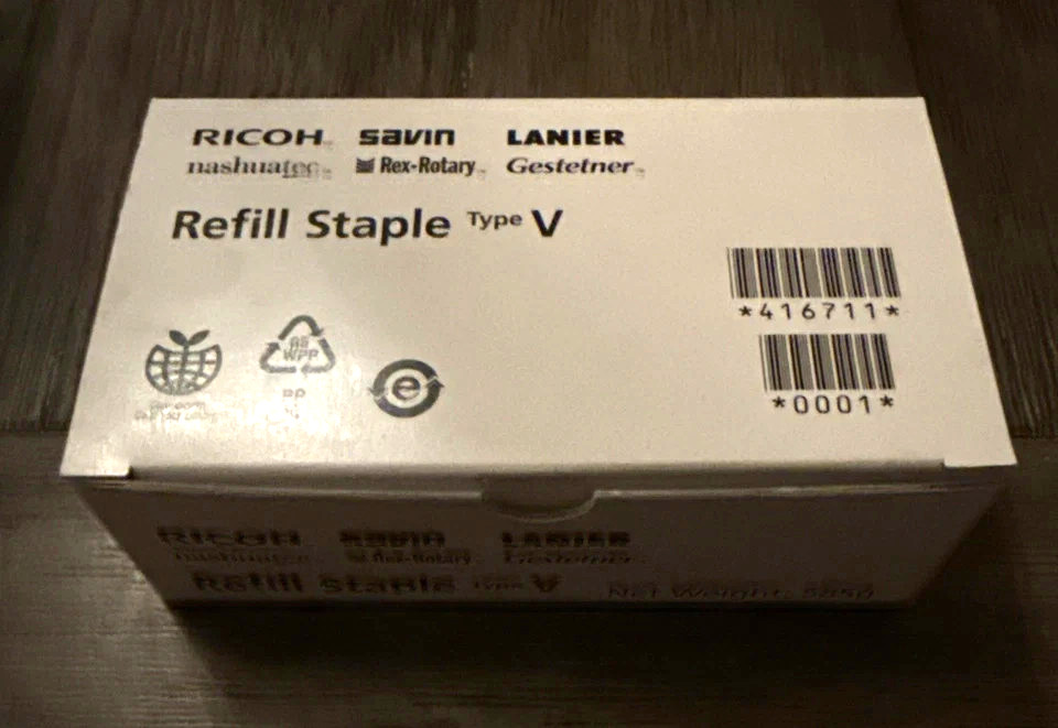 Ricoh 416711 (TYPE V) Staple Cartridge Box of 3 – 5,000 Staples per Cartridge