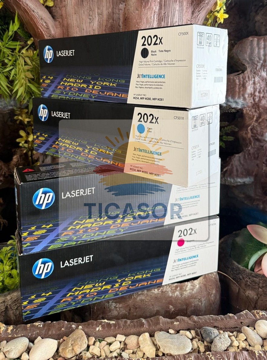 HP 202X Toner 4 Color Set High Yield Toner Cartridge Black/Magenta/Yellow/Cyan