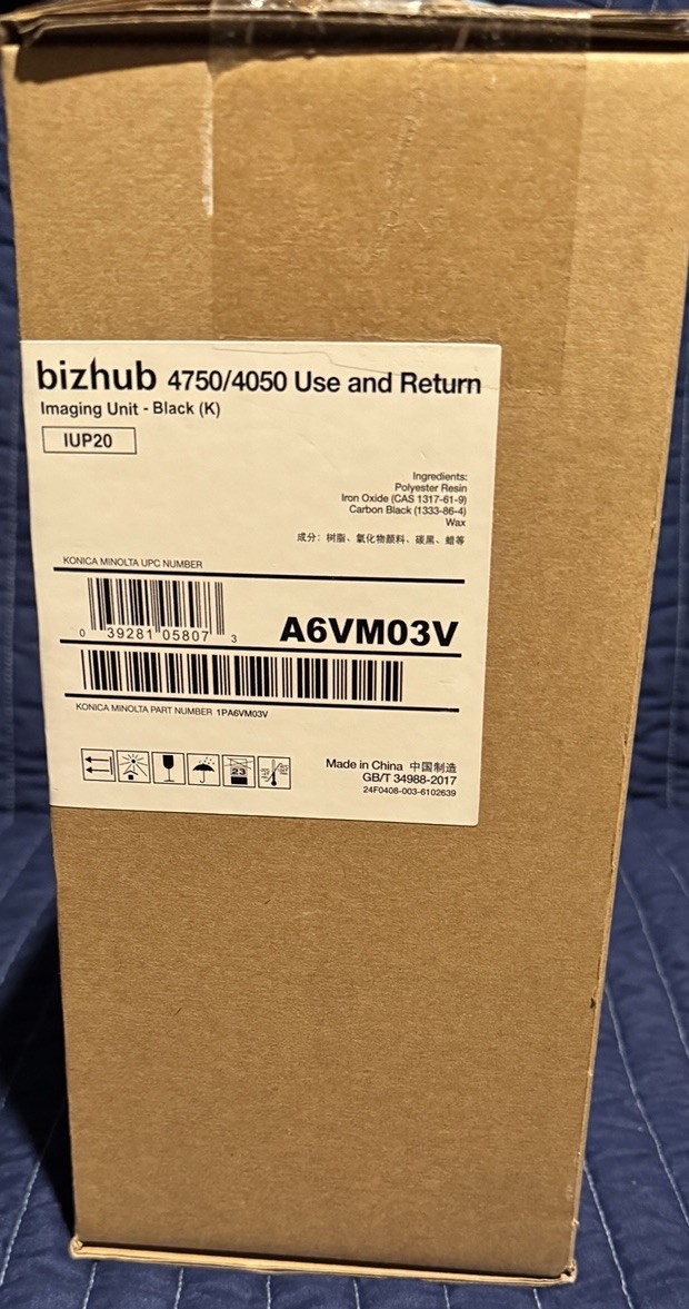 Konica Minolta A6VM03V IUP20 Drum Unit for Bizhub 4050 4750 Black Cartridge