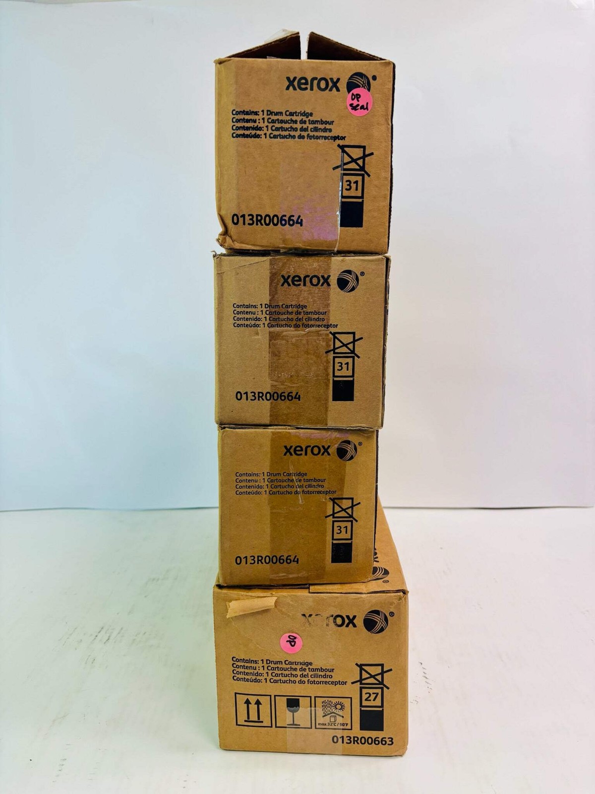 4 Open Genuine Xerox Color 550,560,570 Color & Black Drum 0013R00663,0013R00664