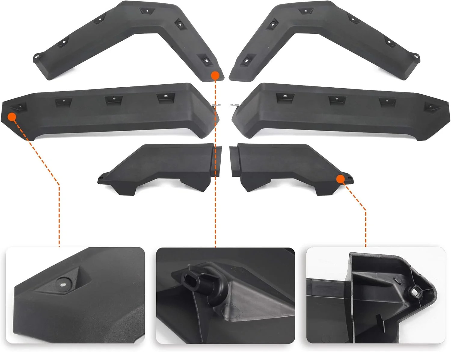 Extended Fender Flares Compatible with Can Am Defender, Mud Guards Front&Rear Co
