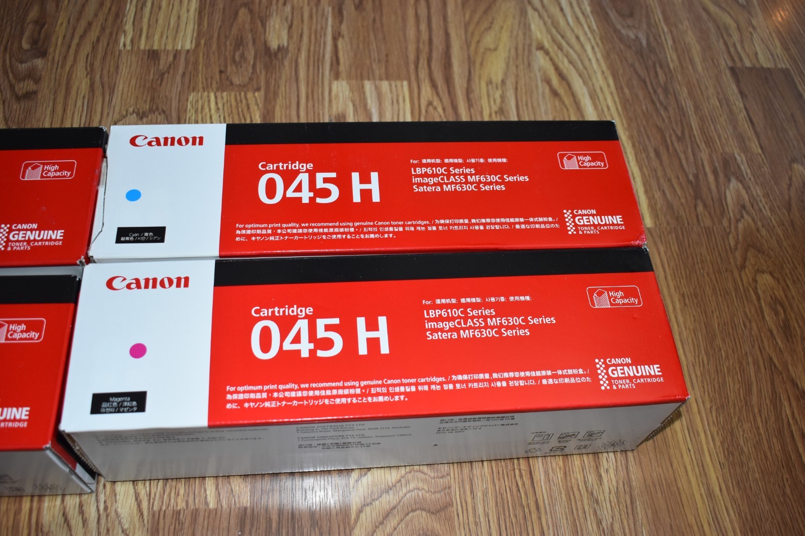 New Genuine Canon 045H (Black/C/M/Y) 4 Color Toner Set LBP612/MF632/634