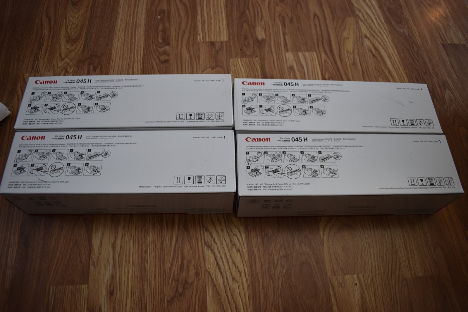 New Genuine Canon 045H (Black/C/M/Y) 4 Color Toner Set LBP612/MF632/634