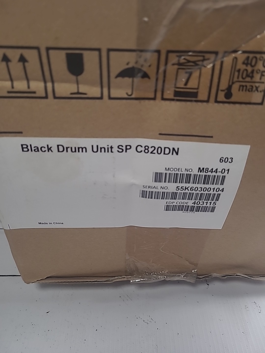 Ricoh Corp. 403115 Black Drum Unit SP C820DN
