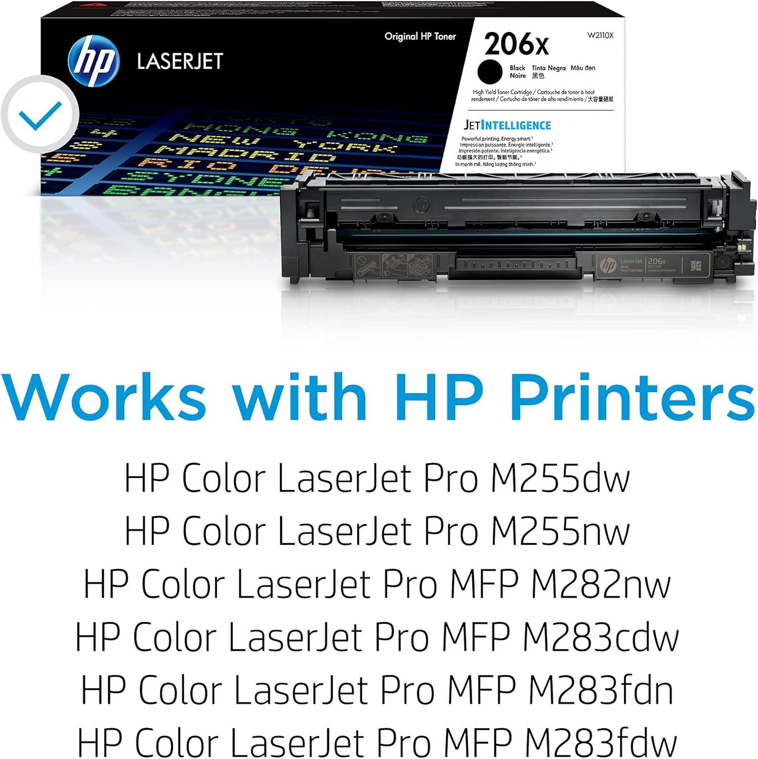 206X Black Toner Cartridge | Works with Color Laserjet Pro M255, MFP M282, M283