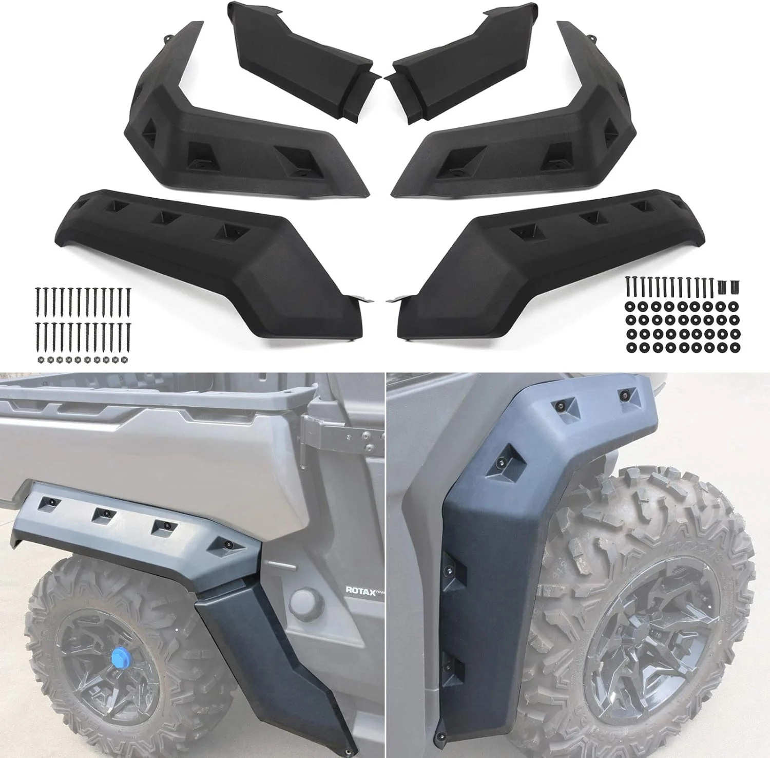 Extended Fender Flares Compatible with Can Am Defender, Mud Guards Front&Rear Co
