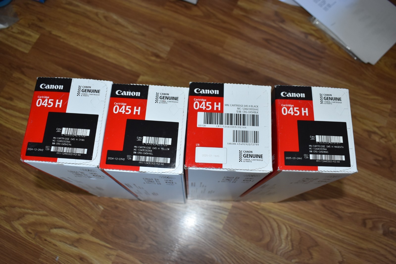 New Genuine Canon 045H (Black/C/M/Y) 4 Color Toner Set LBP612/MF632/634