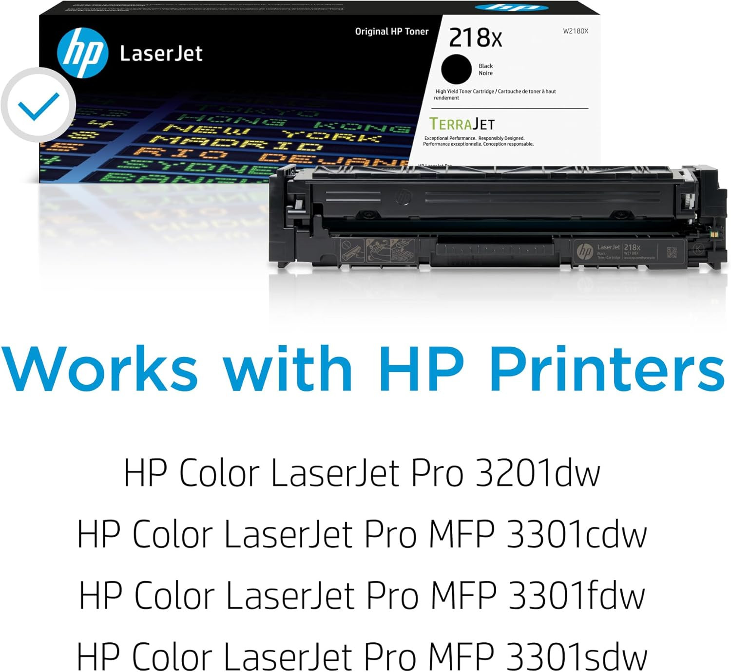 218X Black High-Yield Toner Cartridge | Works with Color Laserjet Pro 3201, MFP