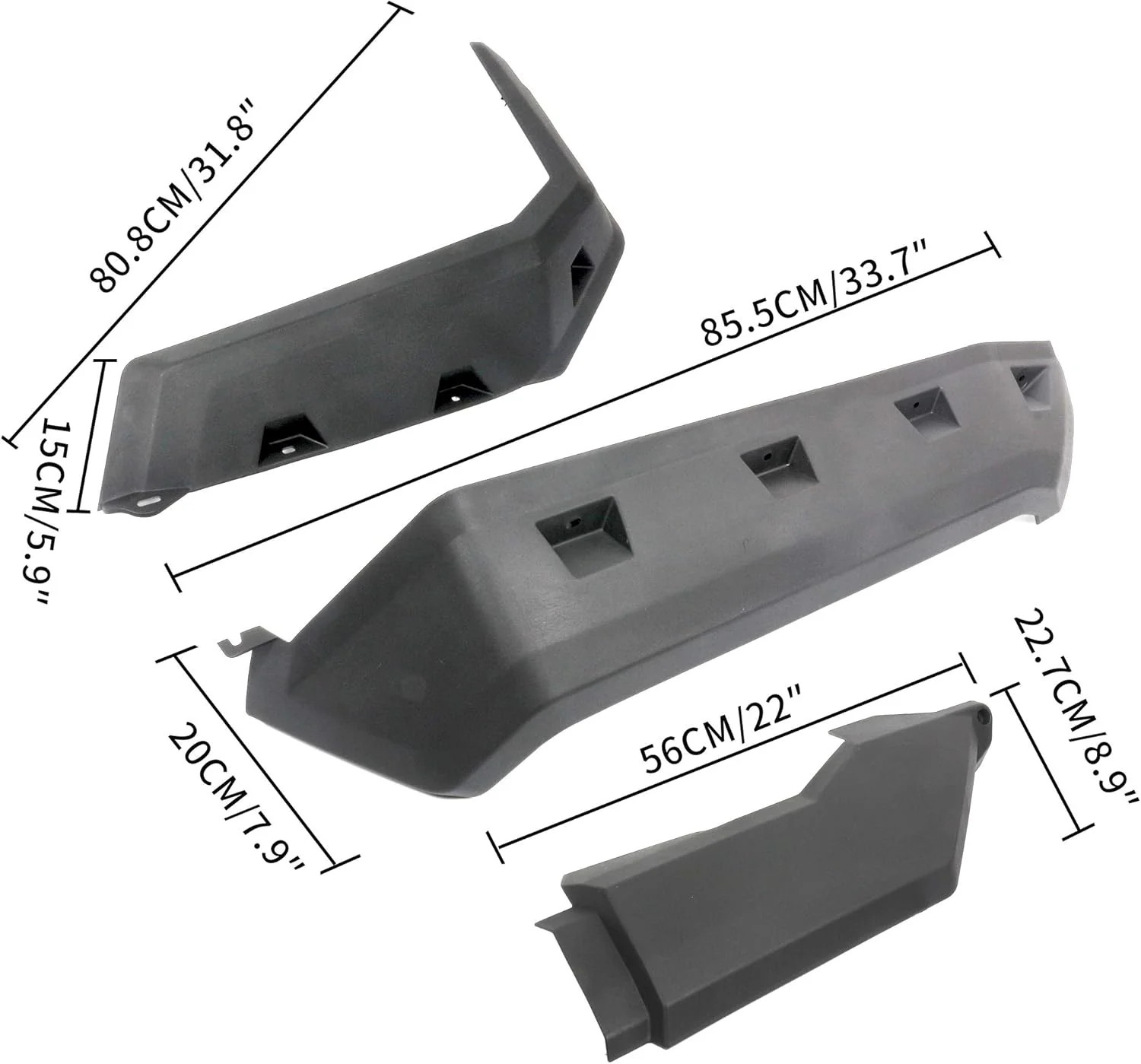 Extended Fender Flares Compatible with Can Am Defender, Mud Guards Front&Rear Co