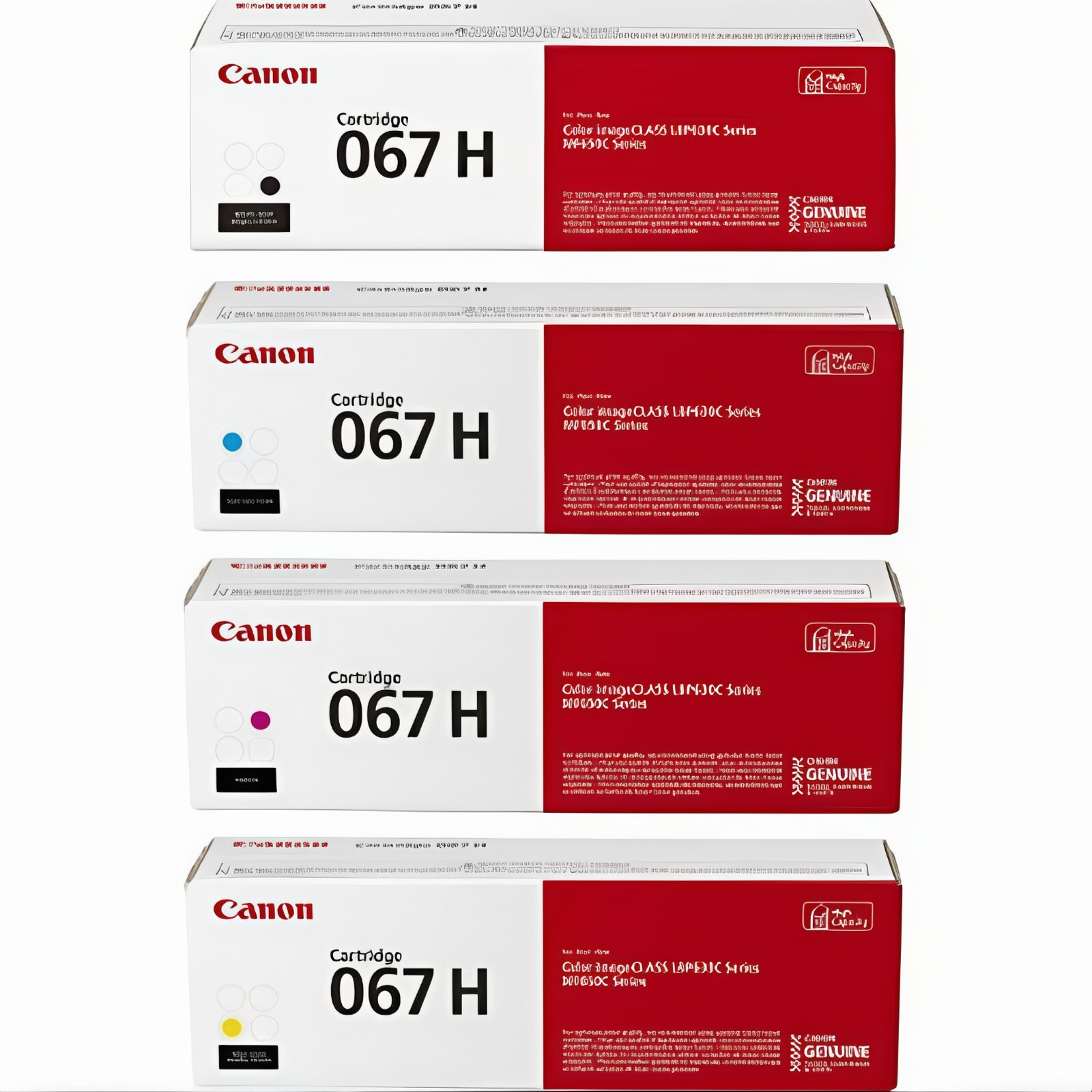 Canon 067H Toner Set Genuine Original 4-Color BCMY High Yield NEW Sealed