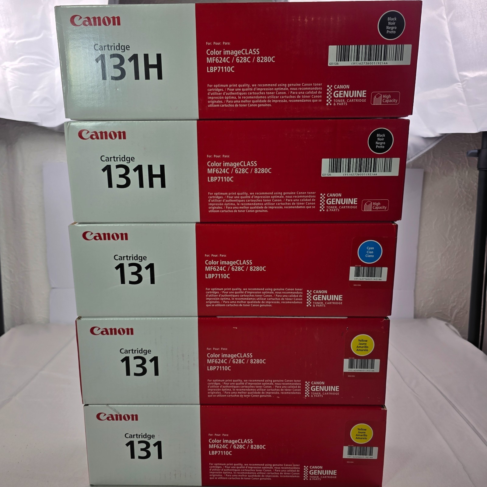 CANON Color Bundle (2) 131H BLACK+ (1) 131 CYAN + (2) YELLOW TONER CARTRIDGE SET
