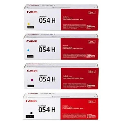 Canon 054H High Yield Toner Cartridge Set 4‑Pack Black Cyan Magenta Yellow